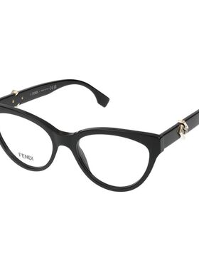 FENDI 男士眼镜 FE50134I001 SS2026 黑色 几何平光镜