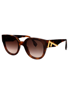 FENDI 女士眼镜 FE40111I53F AW2025 棕色 徽标太阳镜
