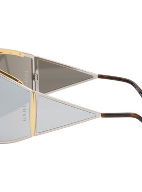 LOEWE 罗意威 男士 银色 Speed Shield 太阳镜 LW40202U0016C1923