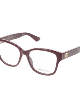 1h可退 GUCCI 女士眼镜 GG1340O005 CO 红色 矩形平光镜