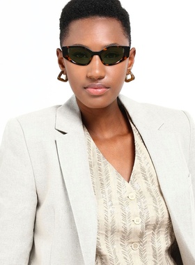 潮奢 off-white 女士 太阳眼镜 brown棕色 舒适时尚