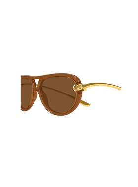 1h可退 BOTTEGA VENETA 男士太阳镜 BV1418S004 AW2025 棕色