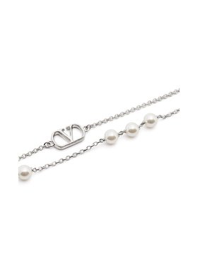 1h可退 潮奢 valentino 华伦天奴 男士 VLogo 牌匾項鍊 6Y2J0S34U