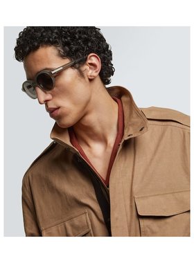 1h可退 潮奢 zegna 杰尼亚 男士 圆形太阳眼镜 grey灰色 舒适时尚