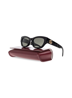 GUCCI 女士太阳镜 840003J07401012 CO 古驰黑色几何 太阳镜