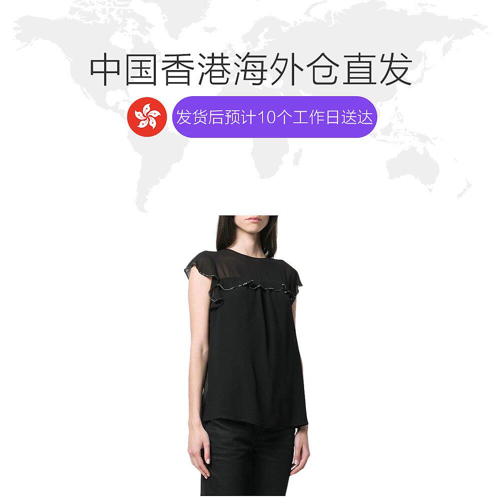 香港直邮圣罗兰黑色女士上衣 天猫国际香港直购T恤
