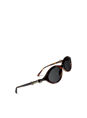 GUCCI 女士眼镜 A000Q0J07402312 AW2026 灰色 椭圆形镜框太阳镜
