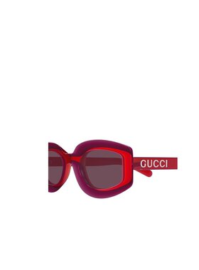 GUCCI 女士眼镜 GG1719S004 CO 红色 几何框太阳镜【付后1h可退】