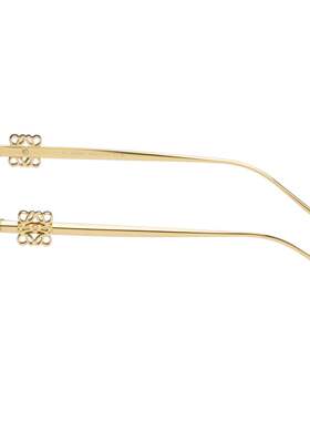 潮奢 LOEWE 罗意威 女士 金色 Anagram Hexagonal 太阳镜 LW40115