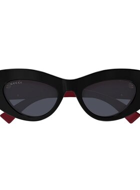 1h可退 GUCCI 女士太阳镜 GG1843S006 CO 黑色 猫眼框太阳镜古驰