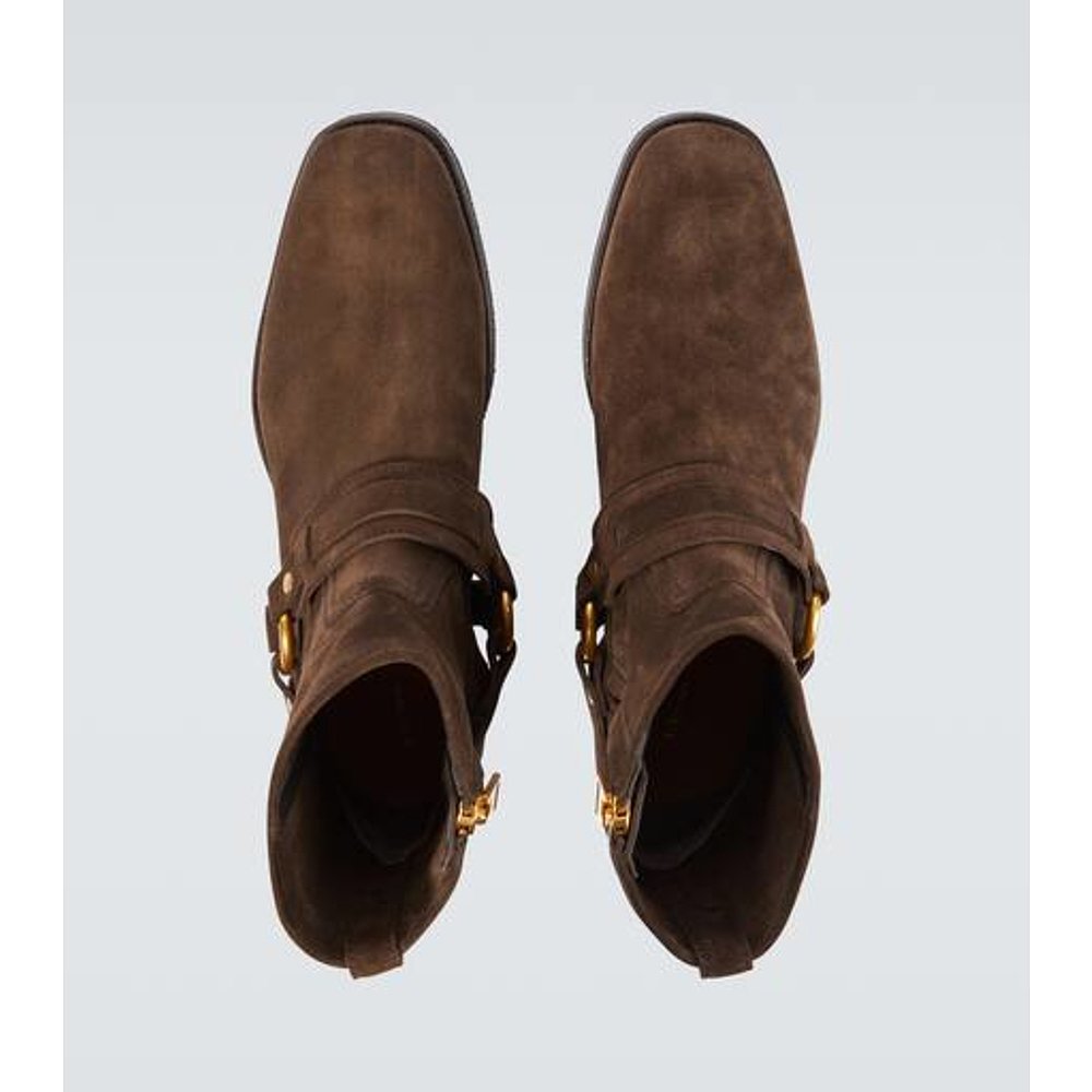 1h可退 潮奢 Tom Ford 汤姆 福特 男士 Cavendish 绒面革骑士靴子 - 图2