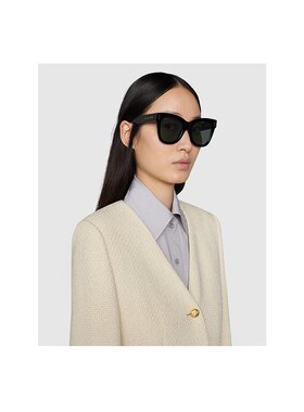 1h可退 奢淘 Gucci 黑色猫眼造型镜框太阳镜 女 691297J07401012