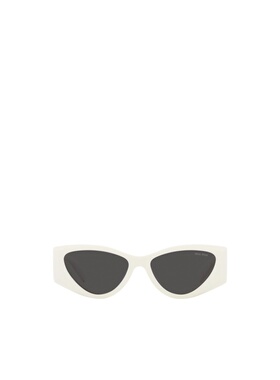 MIU MIU 女士太阳镜 MU06YS1425S0 AW2024 黑色 徽标太阳镜