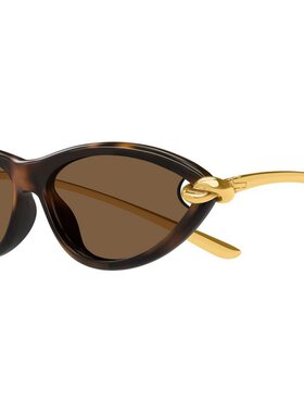 1h可退 BOTTEGA VENETA 女士眼镜 BV1390S002 CO 棕色 猫眼太阳镜