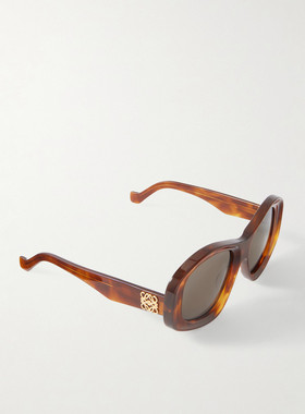 LOEWE 罗意威 女士 Anagram 圆框龟甲色醋纤太阳眼镜 LW40181I52E