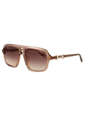 GUCCI 女士眼镜 GG2052S010 SS2026 棕色几何框 太阳镜古驰配饰