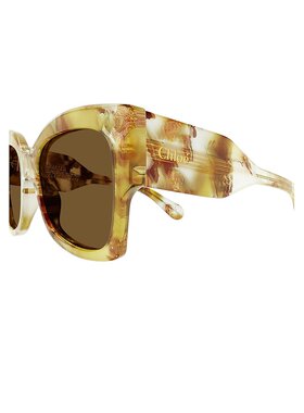 1h可退 CHLOÉ 女士眼镜 CH0252S003 SS2025 绿色 徽标太阳镜