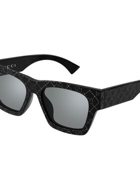 GUCCI 女士太阳镜 GG1835S006 SS2025 黑色 矩形太阳镜古驰眼镜