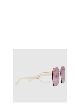 GUCCI 女士眼镜 778291I33308058 SS2026 粉红色 几何框太阳镜
