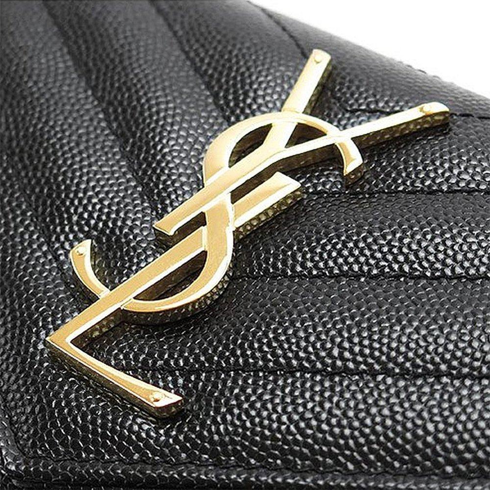 香港直邮圣罗兰女士黑色长款钱包 天猫国际香港直购女士包袋