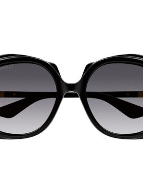 1h可退 GUCCI 女士眼镜 GG1431S001 AW2025 黑色 徽标太阳镜