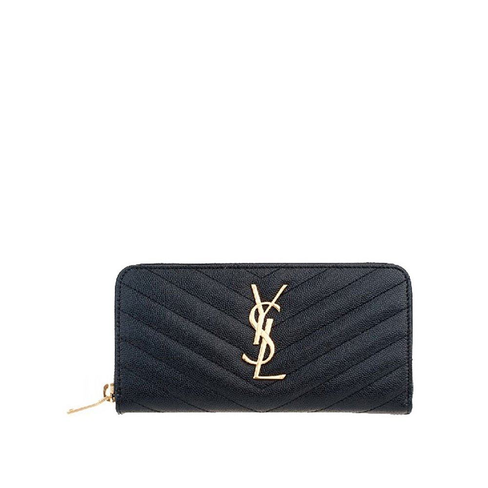 香港直邮圣罗兰牛皮黑色女士钱包 天猫国际香港直购女士包袋