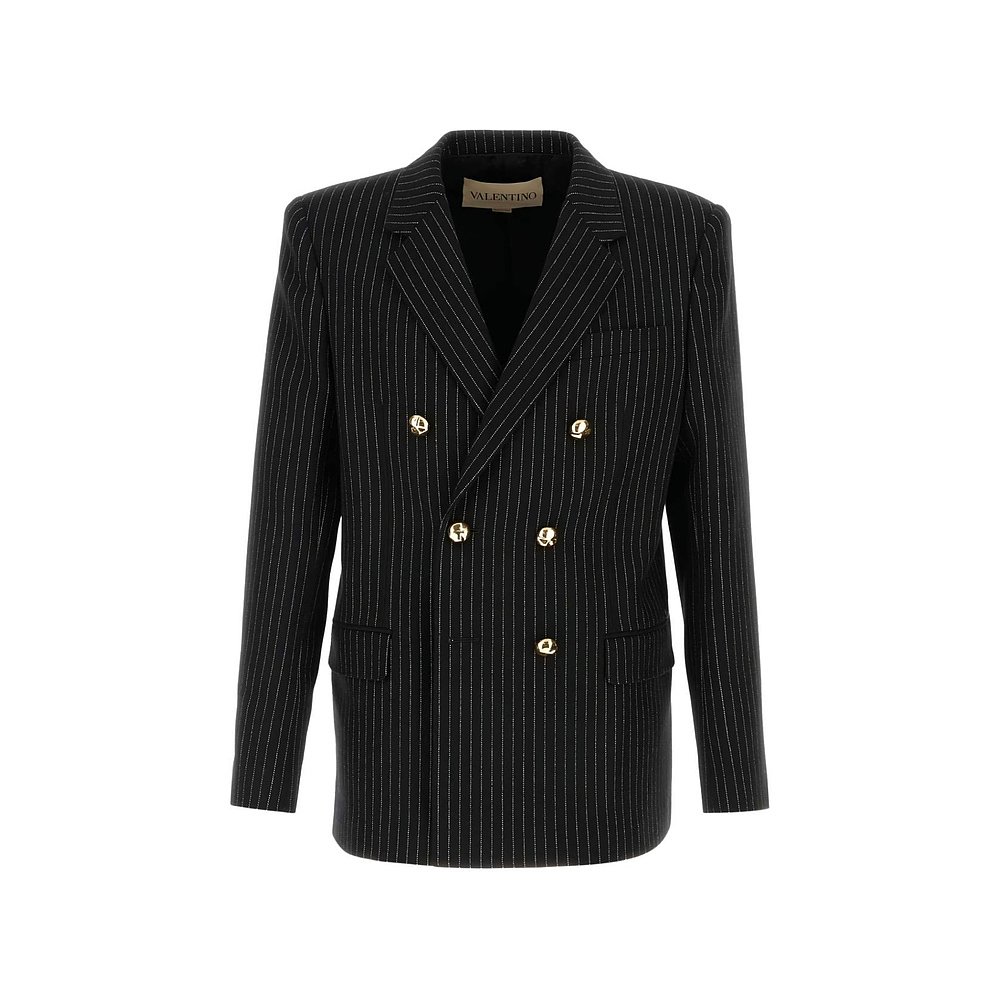 1h可退 潮奢 valentino 华伦天奴 男士 雙排扣條紋夾克 7V0CEJ25B - 图1