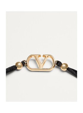 VALENTINO 女士手链手镯 WJ0X85VGJ0NO SS2025 黑色 VLOGO手链