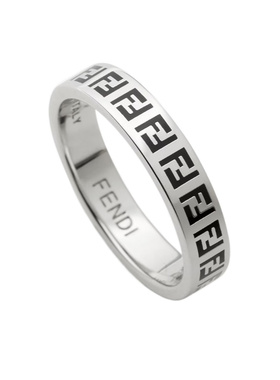 FENDI 男士戒指 7AK016B09F0VD1 CO 银色 FF戒指