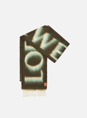 LOEWE 男士围巾 F811257X034102 AW2024 绿色 LOE 【付后1h可退】