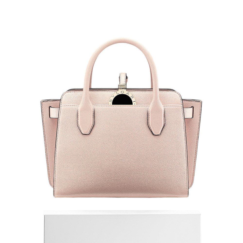 香港直邮bvlgari玫粉色女士手提包 天猫国际香港直购女士包袋