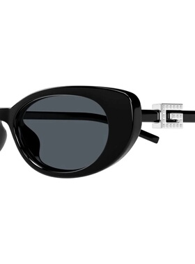 1h可退 GUCCI 女士眼镜 GG1680S002 AW2025 灰色 猫眼太阳眼镜