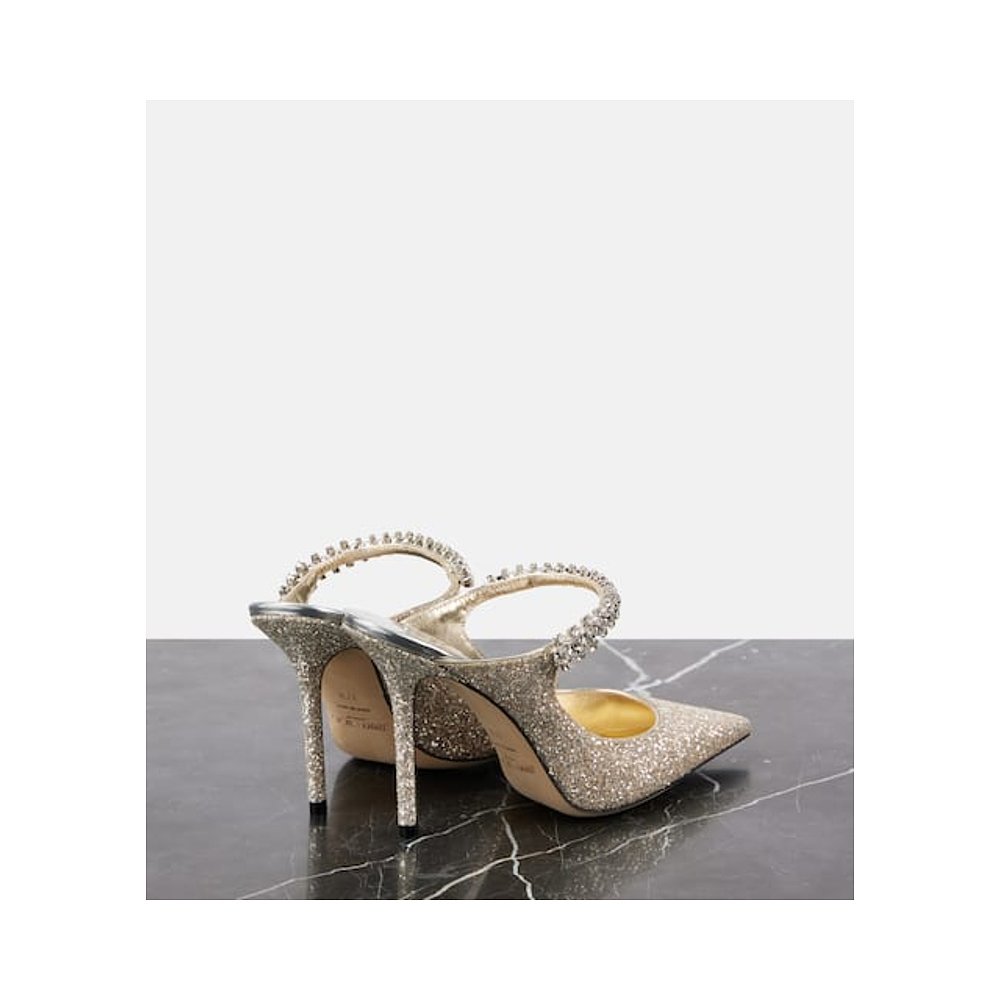 1h可退 潮奢 Jimmy Choo 周仰杰 女士 Bing 100 精饰亮片凉拖 - 图0