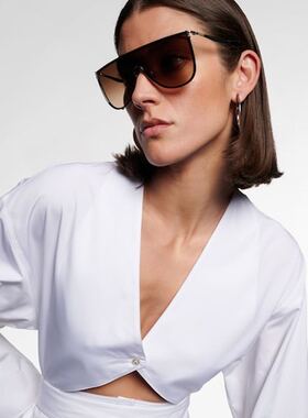alaia 女士 Lettering flat-top 徽标太阳眼镜