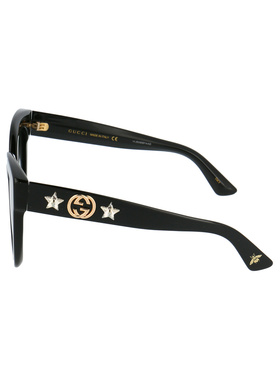 GUCCI 女士眼镜 GG0208S001 SS2025 黑色 【付1H【付后1h可退】