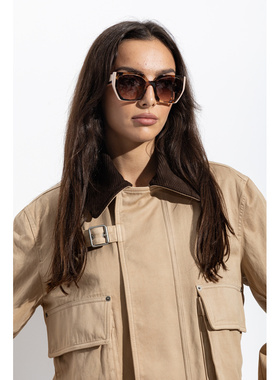 PRADA 女士太阳镜 0PR15WS001R0A6 CO 棕色 Sunglasses `15WS`