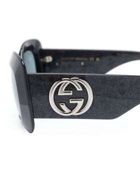GUCCI 女士眼镜 797444J07401012 AW2024 灰色 几何框太阳镜古驰