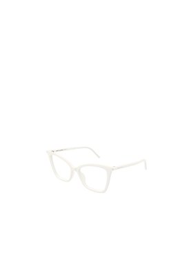 1h可退 SAINT LAURENT 女士眼镜 SL386017 SS2025 白色 徽标平光