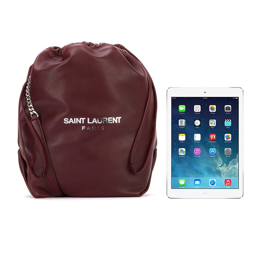 香港直邮圣罗兰女士暗红色水桶包 天猫国际香港直购女士包袋