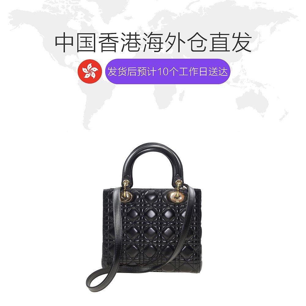 香港直邮dior黑色金扣五格手提包 天猫国际香港直购女士包袋