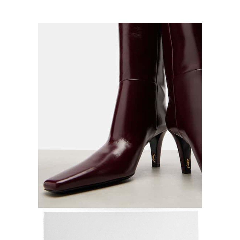 1h可退 潮奢 Saint Laurent 圣罗兰 女士 Jill 75 皮质及膝靴子,淘宝优惠券,粉丝福利购,淘宝优惠卷