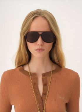 CHLOÉ 女士太阳镜 CH0364S002002 AW2026 棕色 C【付后1h可退】