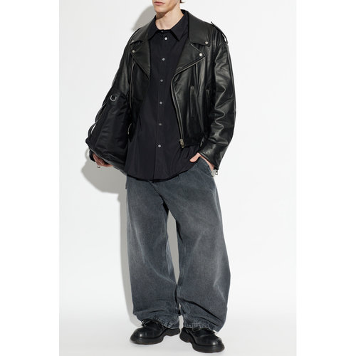 LOEWE 男士衬衫 H526Y05XAT0BLACK SS2026 黑色 Cotton shirt - 图1