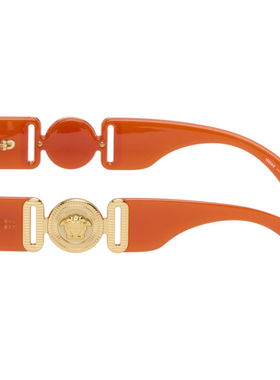 1h可退 潮奢 versace 范思哲 女士 橙色 Medusa Biggie 太阳镜 0V