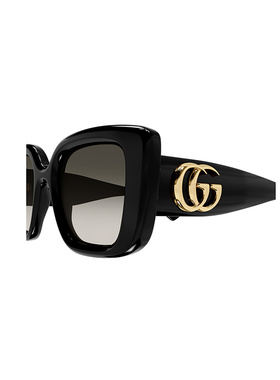 GUCCI 男士太阳镜 GG1975S002 AW2025 黑色 古驰几何框太阳镜