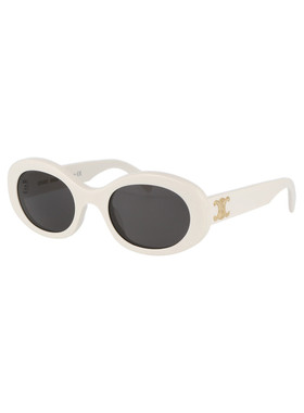 CELINE 女士眼镜 CL40194U25A CO 白色 logo标牌椭圆形框太阳眼镜