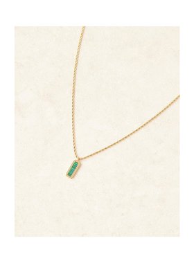 1h可退 潮奢 ASOS 男士 s 设计防水不锈钢方形吊坠绿色项链/吊坠(