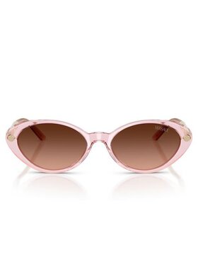 1h可退 VERSACE 女士眼镜 VE446954725M AW2025 棕色 几何框太阳