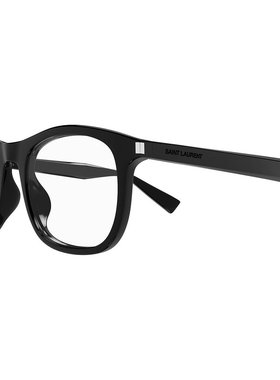 1h可退 SAINT LAURENT 男士眼镜 SL811001 SS2025 黑色 矩形镜架