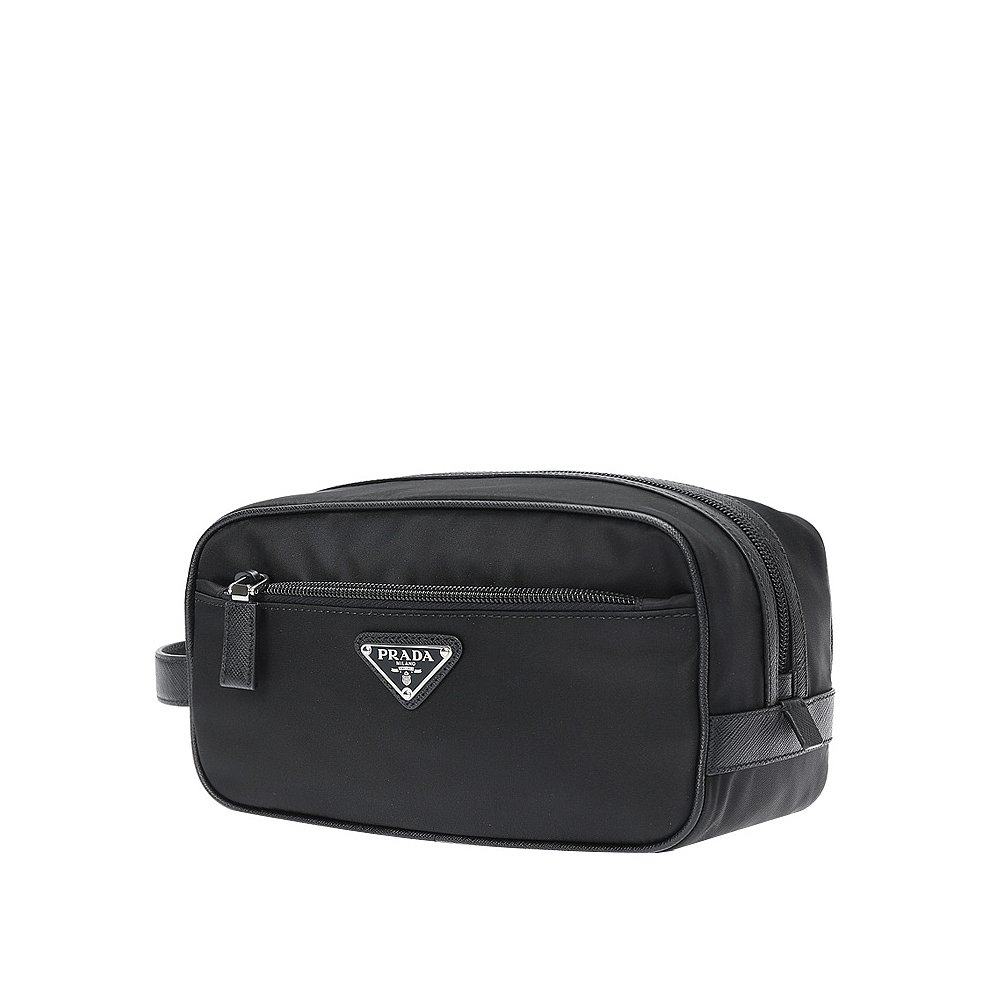 香港直邮prada黑色尼龙男士化妆包 天猫国际香港直购男士包袋